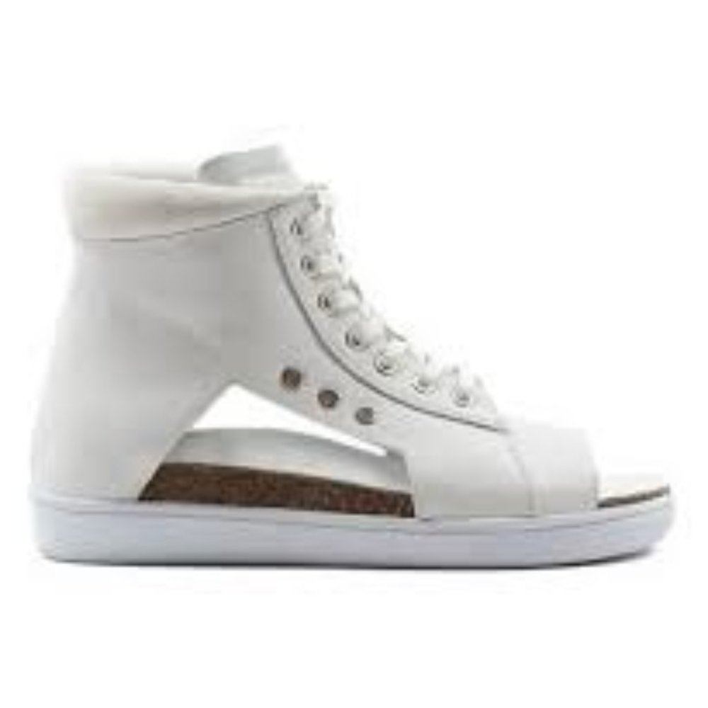 Aeria Nappa Leather Peep-Toe Sneaker Size Misses 10 M